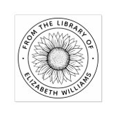 Zonnebloem uit de bibliotheek van boek aangepaste zelfinktende stempel (Design)