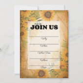 Zonnebloem uit vroeger tijden Uitnodiging voor elk (Voorkant)