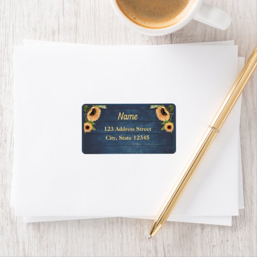 Zonnebloem Uitgebreid adreslabel Etiket (Insitu)