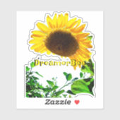 Zonnebloem uitgesneden sticker met bijen (Vel)