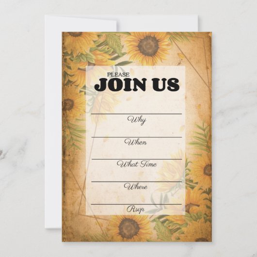 Zonnebloem Uitnodiging (Voorkant)