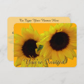 Zonnebloem Uitnodiging Aanpassing van de Bloem RSV (Voorkant / Achterkant)