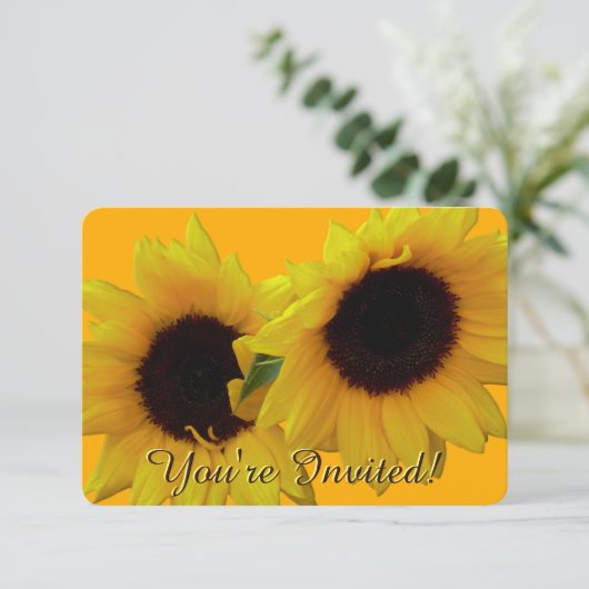 Zonnebloem Uitnodiging Aanpassing van de Bloem RSV (Staand voorkant)