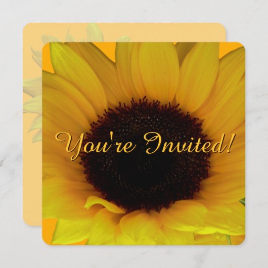 Zonnebloem Uitnodiging Aanpassing van de Bloem RSV (Voorkant / Achterkant)