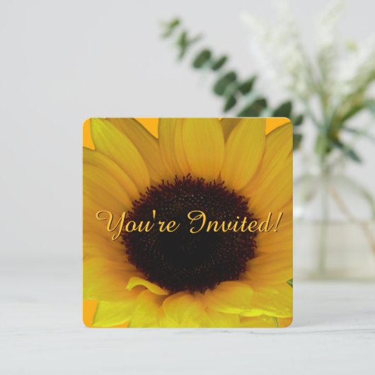 Zonnebloem Uitnodiging Aanpassing van de Bloem RSV (Staand voorkant)