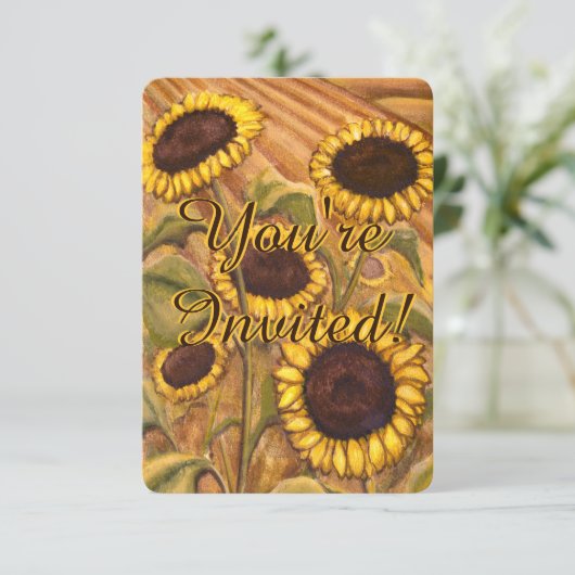 Zonnebloem Uitnodiging Aanpassing van de Bloem RSV (Staand voorkant)