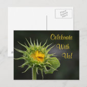 Zonnebloem Uitnodiging Briefkaart (Voorkant / Achterkant)