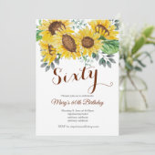 zonnebloem , uitnodiging voor bloemen - verjaardag (Staand voorkant)
