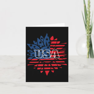 Zonnebloem Usa Vlag Kleding Voor 4 Juli Herinnerin Kaart