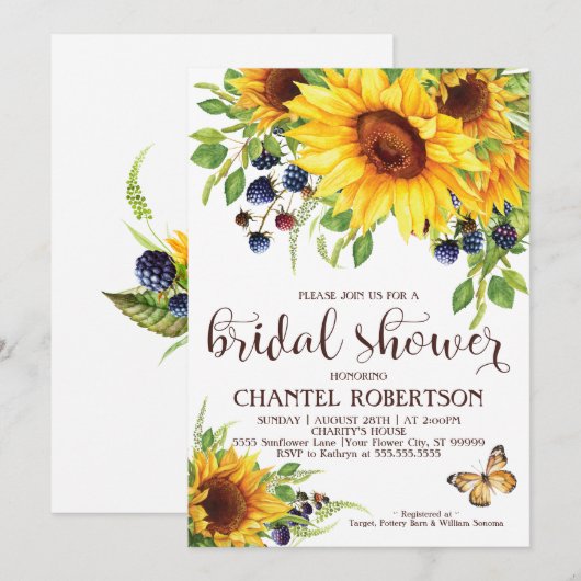 Zonnebloem V3 Vrijgezellenfeest Kaart (Voorkant / Achterkant)