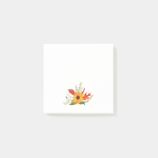 Zonnebloem, valbladeren, herfst art Post-it Notes (Voorkant)