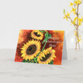 Zonnebloem Valentijnsdag Kaart (Gele Bloem)