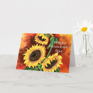 Zonnebloem Valentijnsdag Kaart