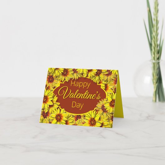 Zonnebloem Valentijnsdagkaart Kaart (Voorkant)