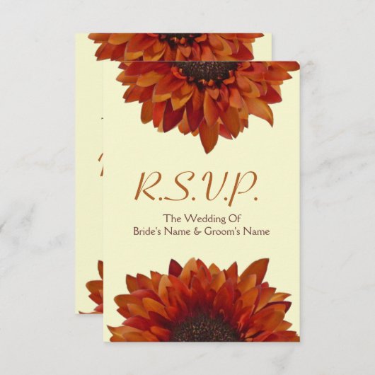Zonnebloem Vall Weddenschap RSVP (Voorkant / Achterkant)