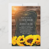 Zonnebloem Vall Wedding Rustic Chalkboard Kaart (Voorkant)