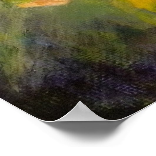 Zonnebloem van acrylverf poster (Hoek)