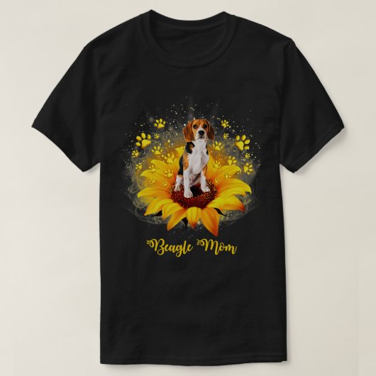 Zonnebloem van beagle mam met Moederdag van de Dog T-shirt (Design voorkant)