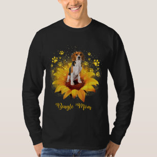 Zonnebloem van beagle mam met Moederdag van de hon T-shirt