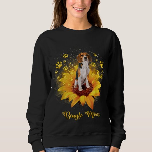 Zonnebloem van beagle mam met Moederdag van de hon Trui (Voorkant)