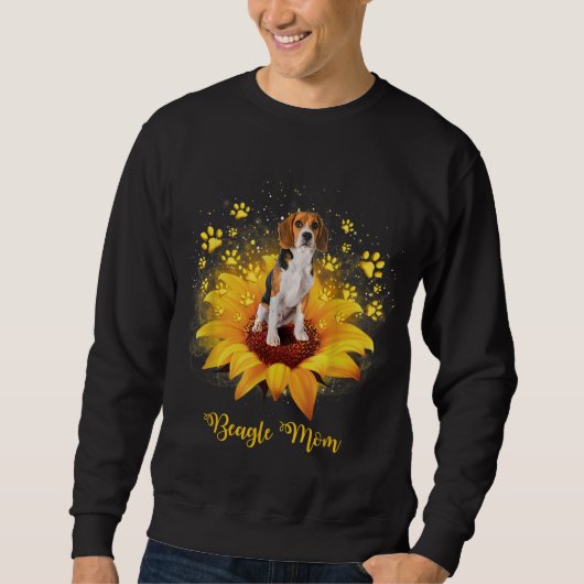 Zonnebloem van beagle mam met Moederdag van de hon Trui (Voorkant)