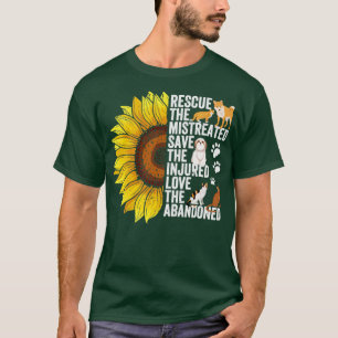 Zonnebloem van de hondenbloem redden van de hond. t-shirt