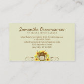 Zonnebloem van groene kleur, bijenhoningbijen visitekaartje (Achterkant)