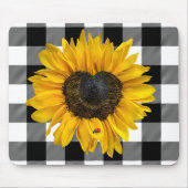 Zonnebloem van het hart met Ladybug Muismat (Voorkant)