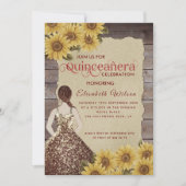  zonnebloem van houtschilfers, Quinceañera Kaart (Voorkant)