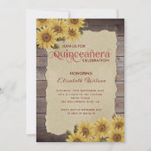  zonnebloem van houtschilfers, Quinceañera Kaart (Voorkant)