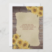  zonnebloem van houtschilfers, Quinceañera Kaart (Achterkant)