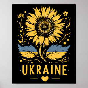Zonnebloem Van Oekraïne Ik Sta Met Oekraïne Vrede Poster
