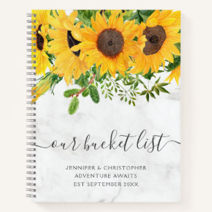 Zonnebloem van onze Bucket List Couple Notitieboek