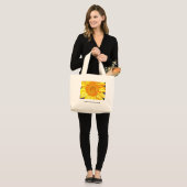 Zonnebloem van Paula Atwell Grote Tote Bag (Voorkant (model))