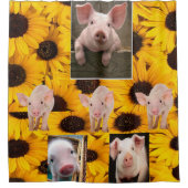 Zonnebloem Varken Douchegordijn (Voorkant)