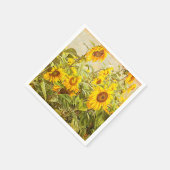 Zonnebloem Veld  Groen Geel Decoupage Servet (Hoek)