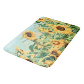 Zonnebloem Veldgele Blauwgroen Florence Design Badmat (Gekanteld)