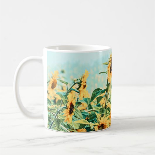 Zonnebloem Veldgele Blauwgroen Florence Design Koffiemok (Links)