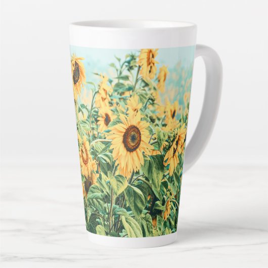 Zonnebloem Veldgele Blauwgroen Florence Design Latte Mok (Rechterhoek)