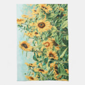 Zonnebloem Veldgele Blauwgroen Florence Design Theedoek (Verticaal)