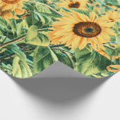 Zonnebloem Veldgele Blauwgroen ontkoppeling Floren Cadeaupapier (Hoek)