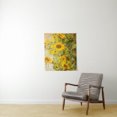 Zonnebloem Veldgele Groene Rustige Vintage Wandkleed (In situ)