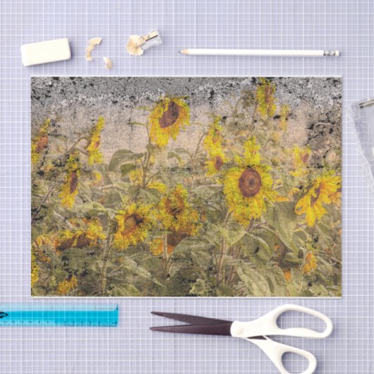  zonnebloem Veldgele grunge textuur Tissuepapier (Craft)