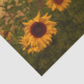 Zonnebloem Veldtextuur Geel Groene Kunst Tissuepapier (Detail)