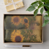 Zonnebloem Veldtextuur Geel Groene Kunst Tissuepapier (Geschenk)