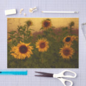 Zonnebloem Veldtextuur Geel Groene Kunst Tissuepapier (Craft)