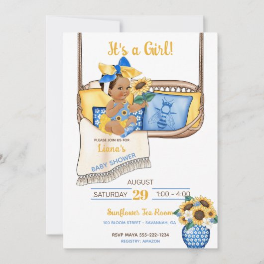 Zonnebloem veranda schommel Geel Blauw Zonnebloem  Kaart (Voorkant)