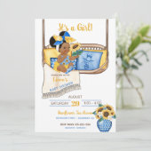 Zonnebloem veranda schommel Geel Blauw Zonnebloem Kaart (Staand voorkant)