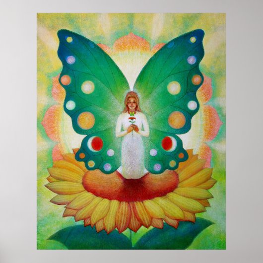 Zonnebloem Verbonden aan het Poster van de Zon (Voorkant)