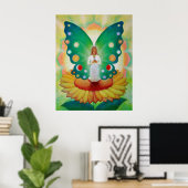 Zonnebloem Verbonden aan het Poster van de Zon (Thuiskantoor)